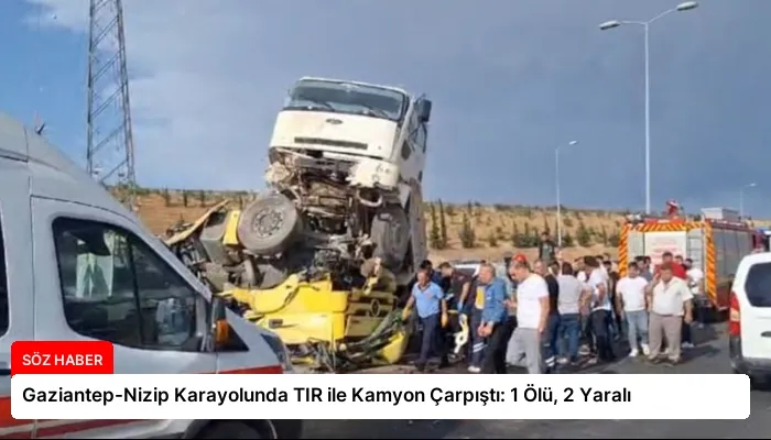 Gaziantep-Nizip Karayolunda TIR ile Kamyon Çarpıştı: 1 Ölü, 2 Yaralı