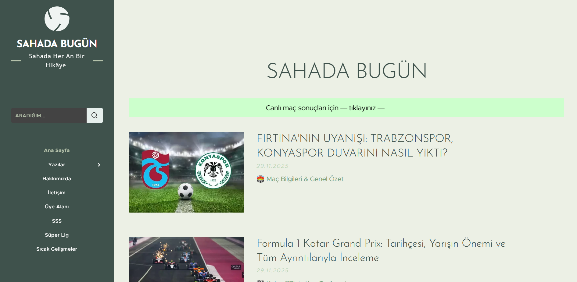 Sahada Bugün: Sporun Nabzını Tutan Dijital Arena