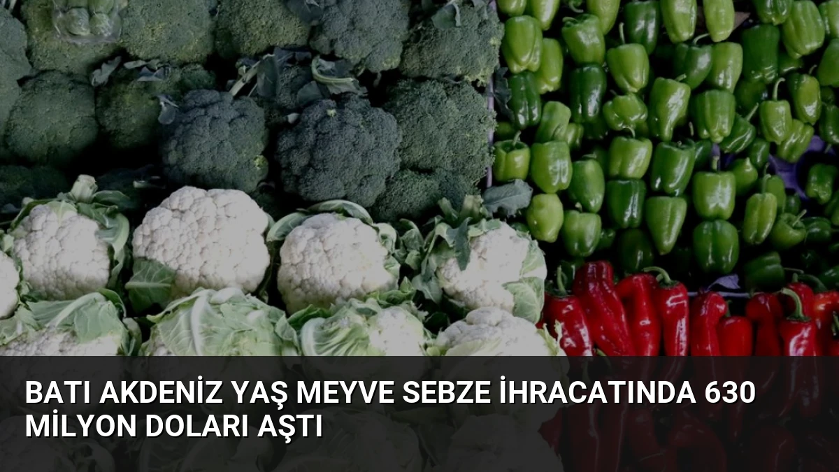 Batı Akdeniz Yaş Meyve Sebze İhracatında 630 Milyon Doları Aştı