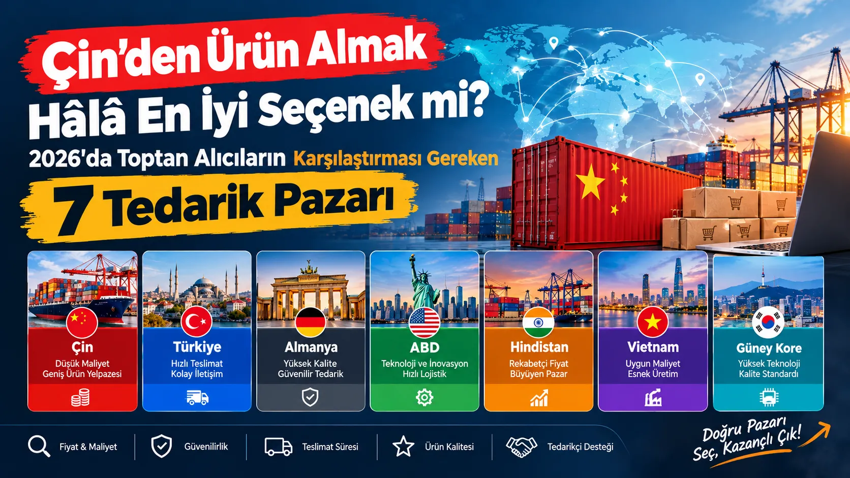 Çin’den Ürün Almak Hâlâ En İyi Seçenek mi? 2026’da Toptan Alıcıların Karşılaştırması Gereken 7 Tedarik Pazarı